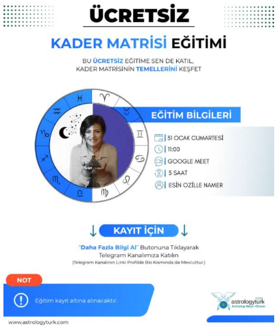 ÜCRETSİZ KADERİN MATRİKSİ EĞİTİMİ ŞUBAT 2026